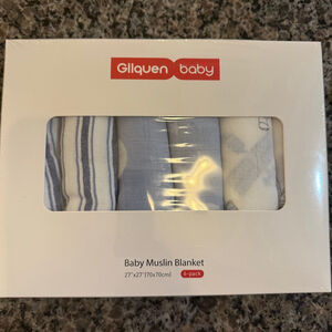 Baby Gllquen baby Muslin Blanket One Size Blue White 6-pack